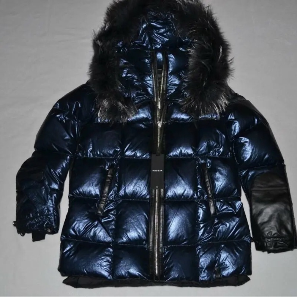 RUDSAK  kids TAKADA BLUE DOWN FUR JACKET GLOVES​​​​​​​